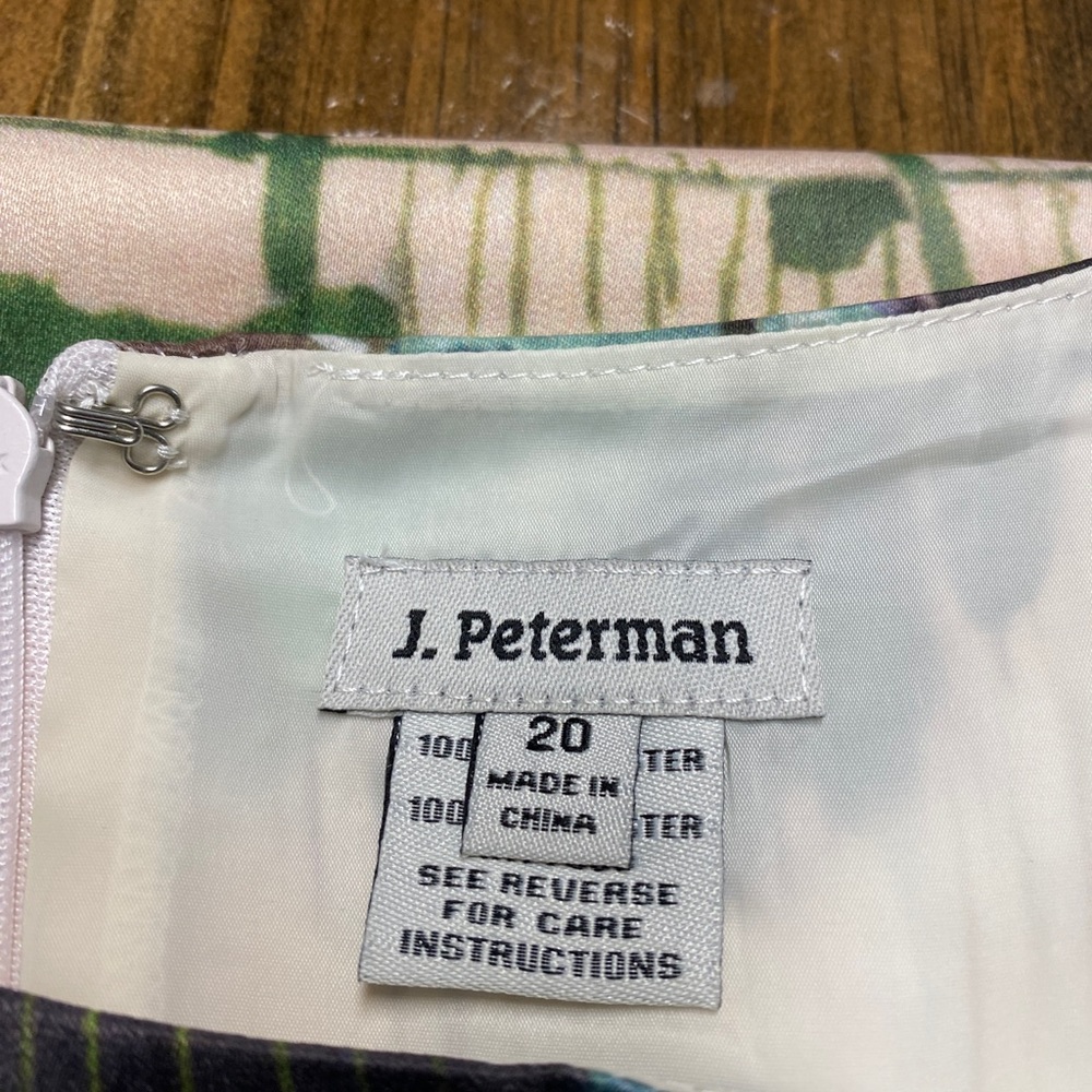 J.Peterman Multicolored Half Sleeve Scoop Neck Midi Dress size 20 - Picture 4 of 9